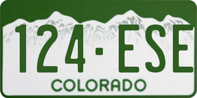 CO license plate 124ESE
