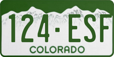 CO license plate 124ESF