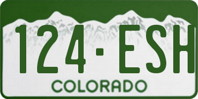 CO license plate 124ESH
