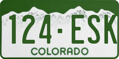 CO license plate 124ESK