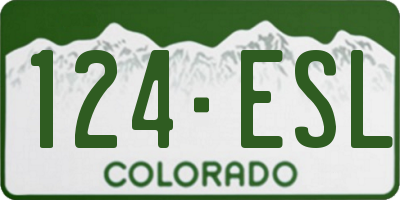 CO license plate 124ESL
