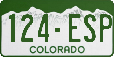 CO license plate 124ESP