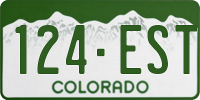 CO license plate 124EST