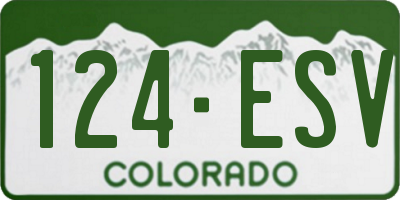 CO license plate 124ESV