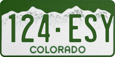 CO license plate 124ESY