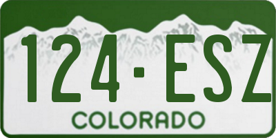CO license plate 124ESZ