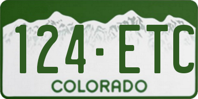 CO license plate 124ETC
