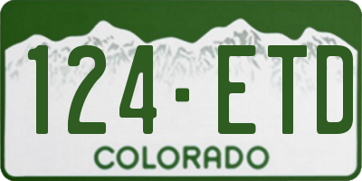 CO license plate 124ETD