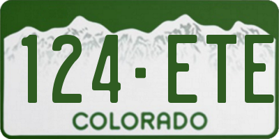 CO license plate 124ETE