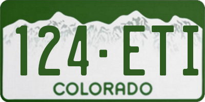 CO license plate 124ETI