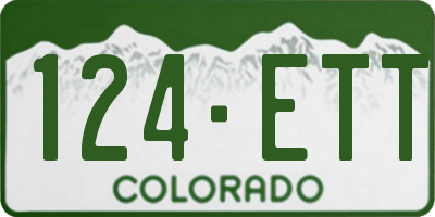 CO license plate 124ETT