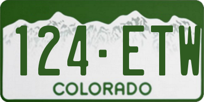 CO license plate 124ETW