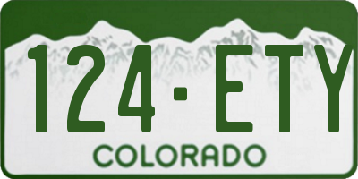 CO license plate 124ETY