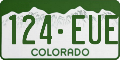 CO license plate 124EUE