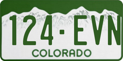 CO license plate 124EVN