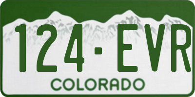 CO license plate 124EVR