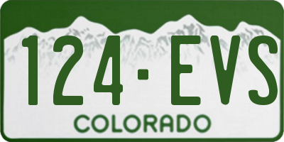 CO license plate 124EVS