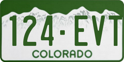 CO license plate 124EVT