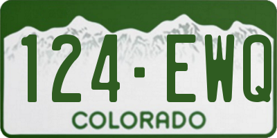 CO license plate 124EWQ