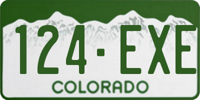 CO license plate 124EXE