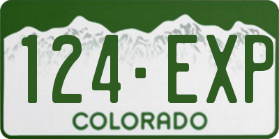 CO license plate 124EXP