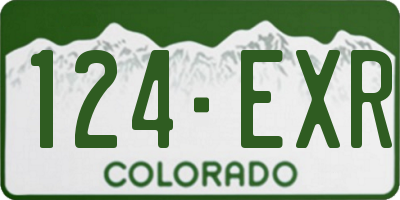 CO license plate 124EXR