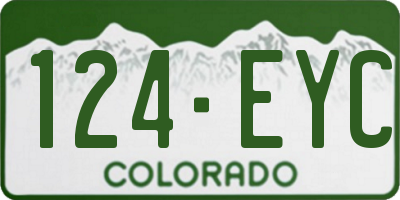 CO license plate 124EYC