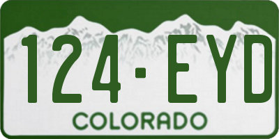 CO license plate 124EYD