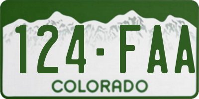 CO license plate 124FAA