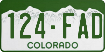 CO license plate 124FAD