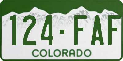 CO license plate 124FAF