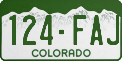 CO license plate 124FAJ