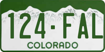 CO license plate 124FAL