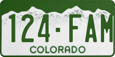 CO license plate 124FAM
