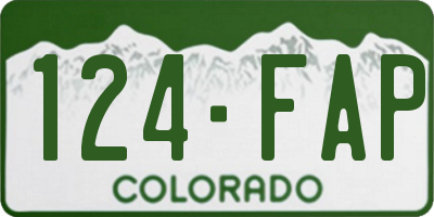 CO license plate 124FAP
