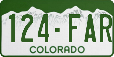 CO license plate 124FAR