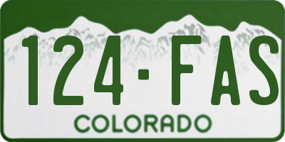 CO license plate 124FAS