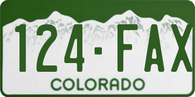 CO license plate 124FAX