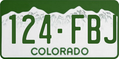CO license plate 124FBJ