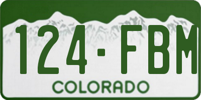 CO license plate 124FBM