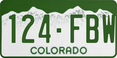 CO license plate 124FBW