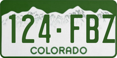 CO license plate 124FBZ