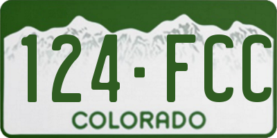 CO license plate 124FCC