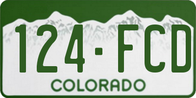 CO license plate 124FCD