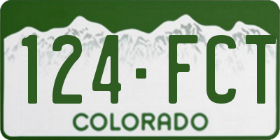CO license plate 124FCT