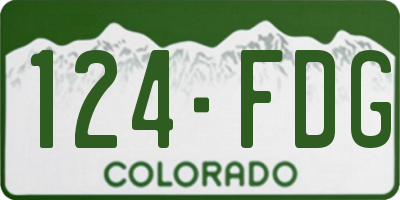 CO license plate 124FDG