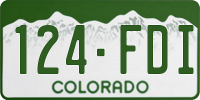 CO license plate 124FDI