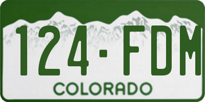 CO license plate 124FDM