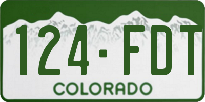 CO license plate 124FDT