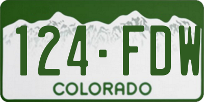 CO license plate 124FDW